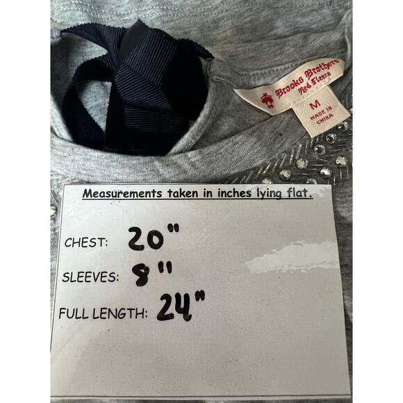 Brooks Brothers Red Fleece Gray Beaded Neckline Bow Tie Back Shirt Medium - Picture 6 of 8